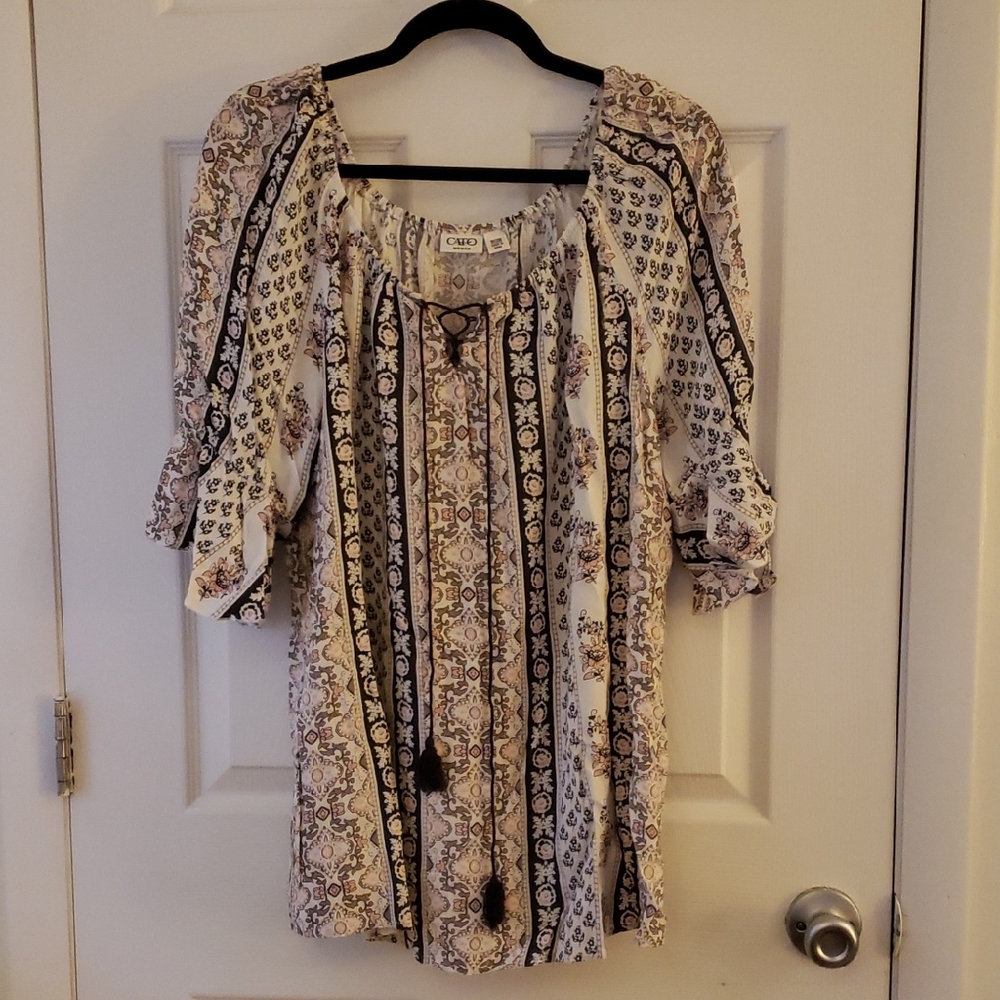 Cato 2X W Peasant Style Blouse